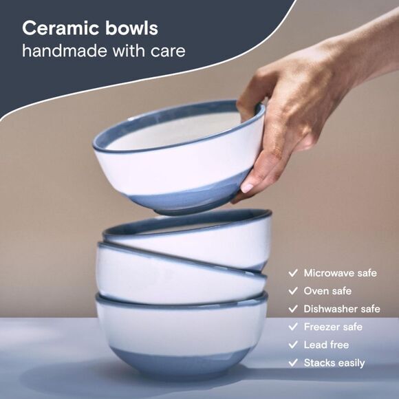 Ceramity Ceramic Bowls Set of 4‎ Blue/White (4092) - Picture 2 of 7